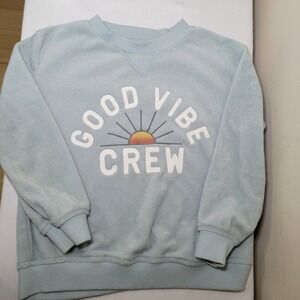 Little Co Lauren Conrad Kids Blue Good Vibe Crew Sun Terry Sweatshirt 3T